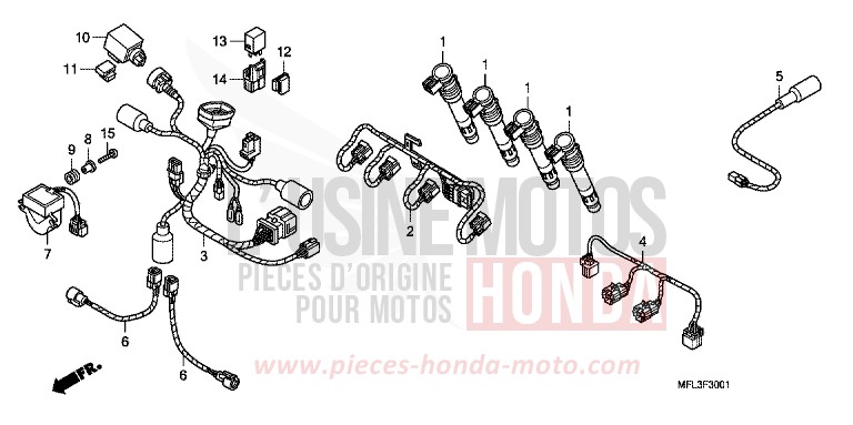 FAISCEAU SECONDAIRE (CBR1000RR) von CBR1000RR "Fireblade" GRAPHITE BLACK (NHB01) von 2008